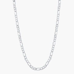 Sterling Silver 3.3mm Figaro Chain - Rhodium Plated
