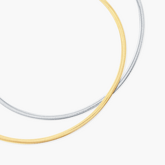 Sterling Silver 4mm Two-Tone Reversible Omega Chain