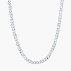 Sterling Silver 4mm Franco Chain (120 Gauge) - Rhodium Plated