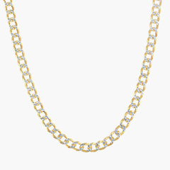 Sterling Silver 4.2mm Pave Cuban Chain - Gold Plated