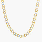 Sterling Silver 5mm Pave Cuban Chain - Gold Plated