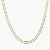 Sterling Silver 4mm Reversible Herringbone Chain - Two-Tone