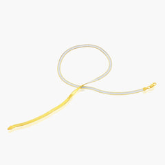 Sterling Silver 4mm Reversible Herringbone Chain - Two-Tone