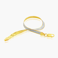 Sterling Silver 4mm Reversible Herringbone Chain - Two-Tone