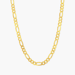 Sterling Silver 5mm Flat Figaro Chain - Gold Plated