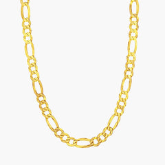 Sterling Silver 7.8mm Figaro Chain - Gold Plated