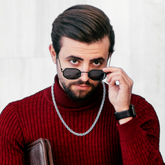 Sterling Silver Solid Diamond-Cut 3mm Rope Chain - Rhodium Plated