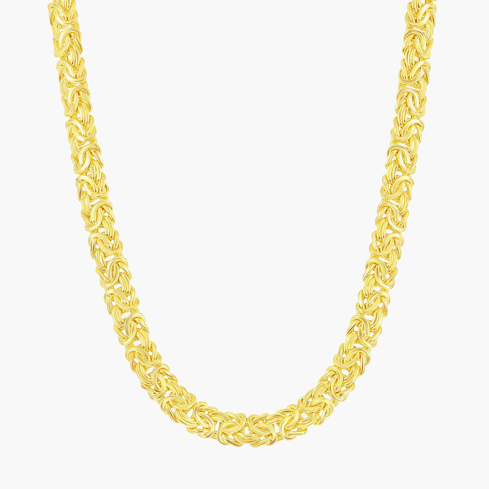 Sterling Silver Classic Byzantine Necklace - Gold Plated