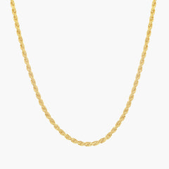 Sterling Silver 2.3mm Rope Chain - Gold Plated