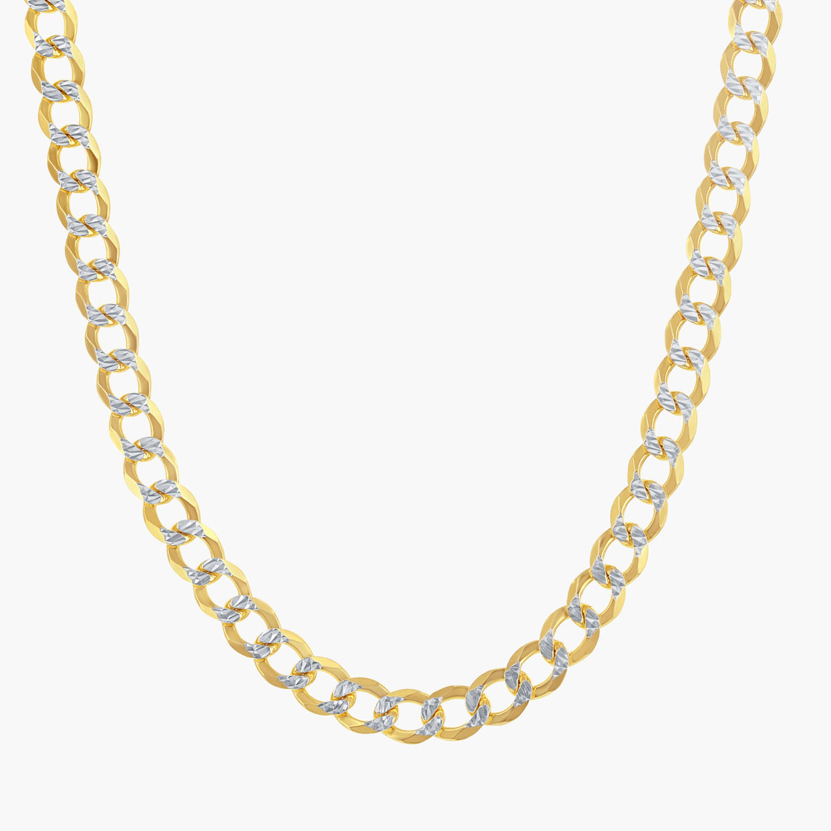 Sterling Silver 5mm Pave Cuban Chain - Gold Plated