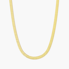 Sterling Silver 5mm Herringbone Chain - Gold Plated