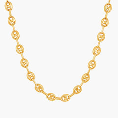 Sterling Silver 6mm Puffed Marina Chain - Gold Plated