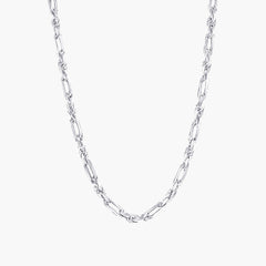 Sterling Silver, 4mm Figarope Chain - Rhodium Plated