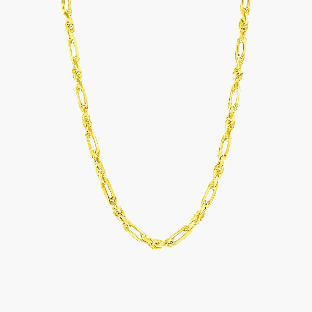 Sterling Silver 4mm Figarope Chain - Gold Plated