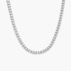 Sterling Silver 5mm Diamond-cut Ice Barrel Chain - Rhodium Plated