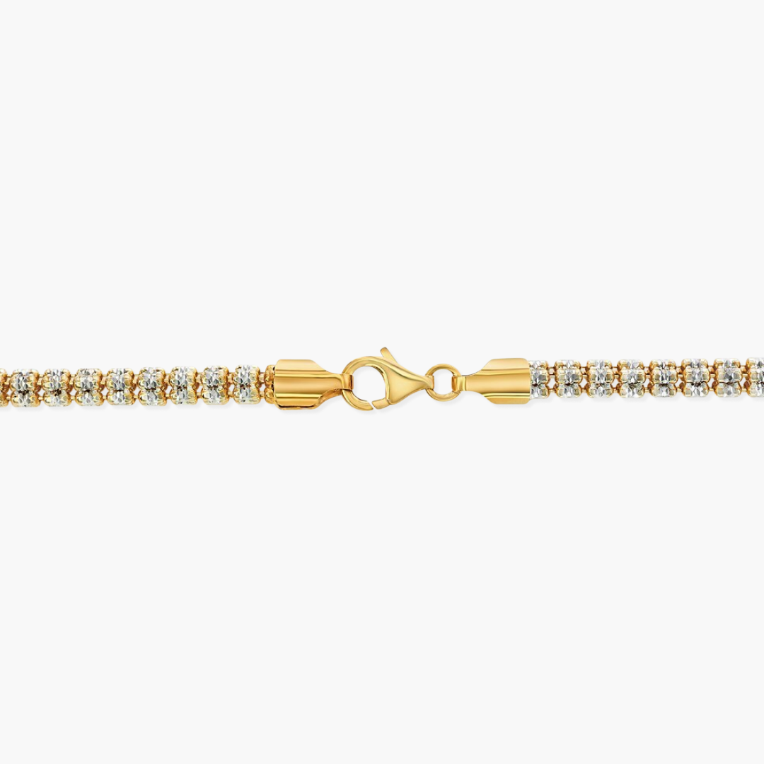 Sterling Silver 5mm Diamond-Cut Ice Barrel Chain – Two-Tone